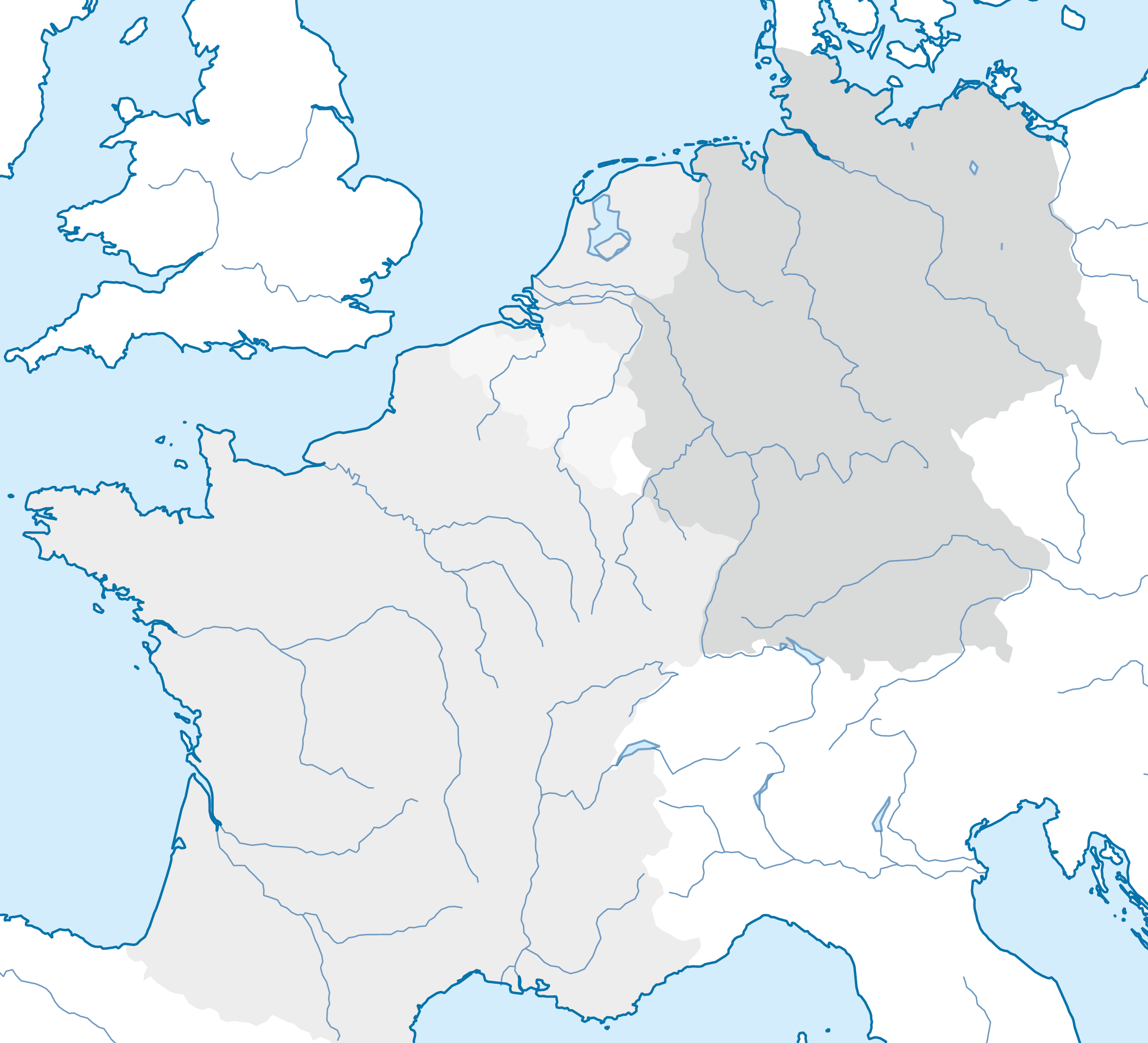 Karte Servicegebiete Flusskreuzfahrtschiffe